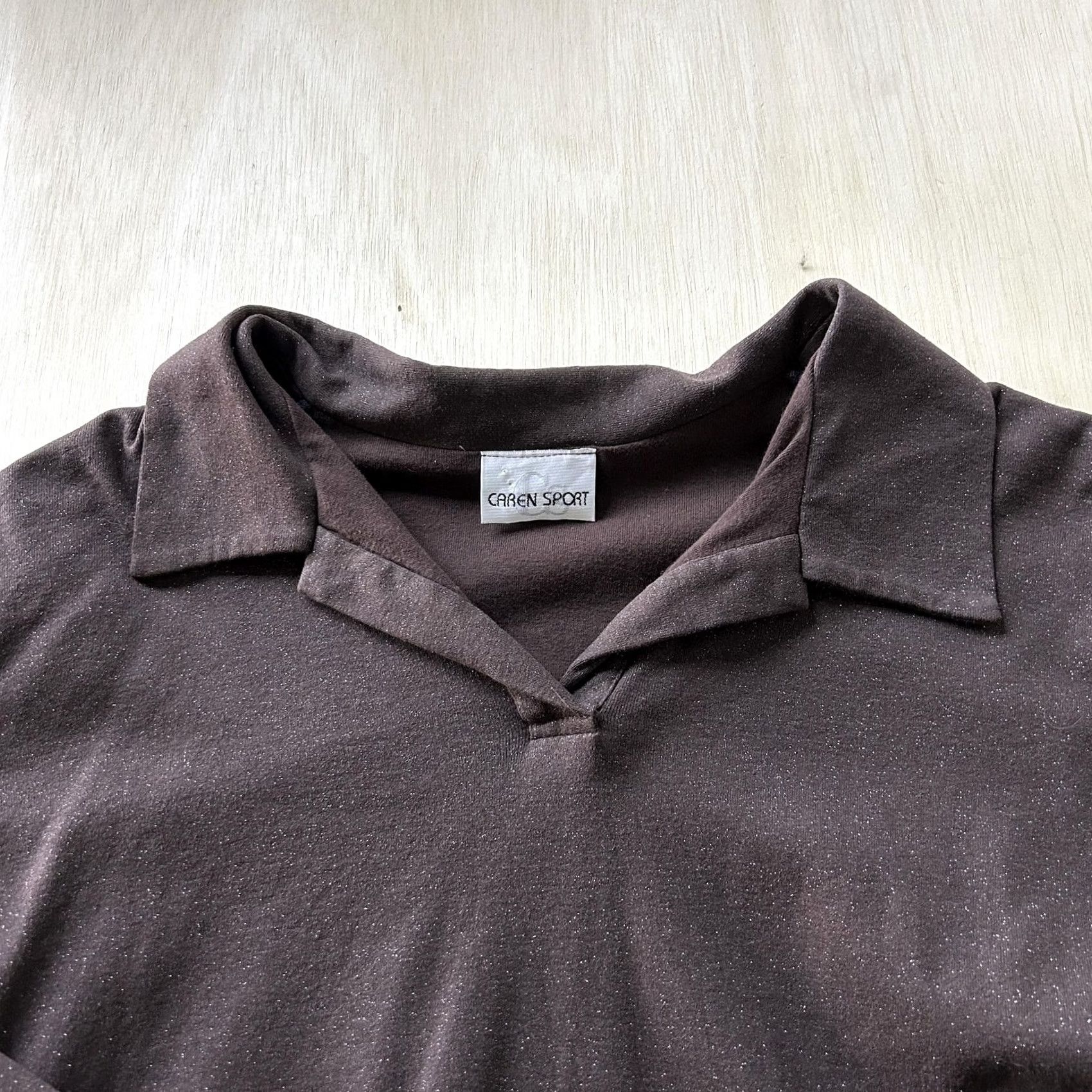 Vintage Caren Sport Polo Shirt Womens 3X Brown Long Sleeve Collared USA Top Shirt Size XXL / US 16-18 / IT 52-54 - 2 Thumbnail