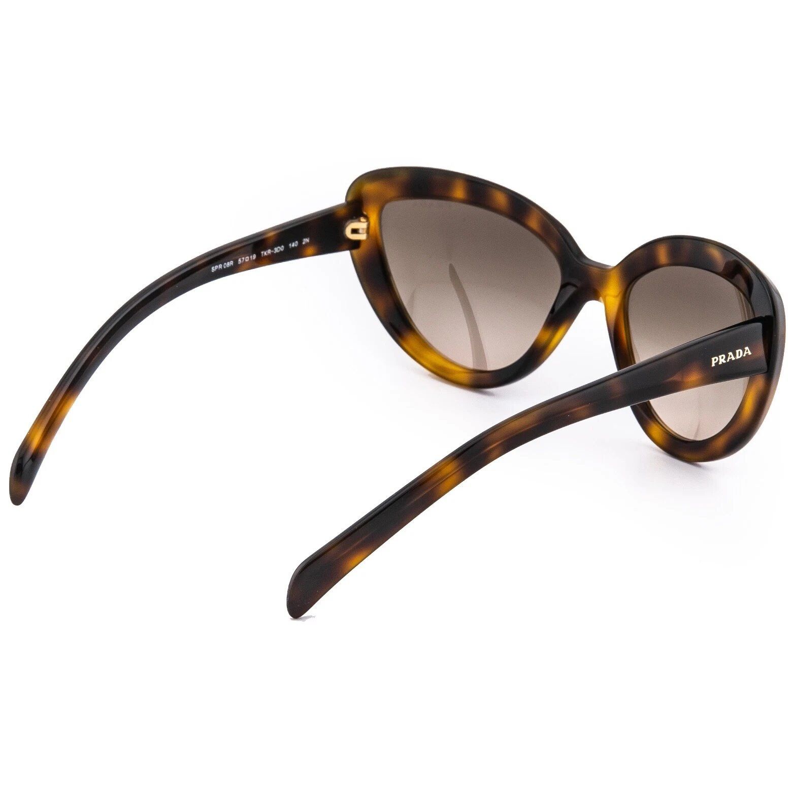 Prada PRADA 08R ORNATE PR08RS Brown Havana Cat Eye Sunglasses 08RS Size ONE SIZE - 3 Thumbnail
