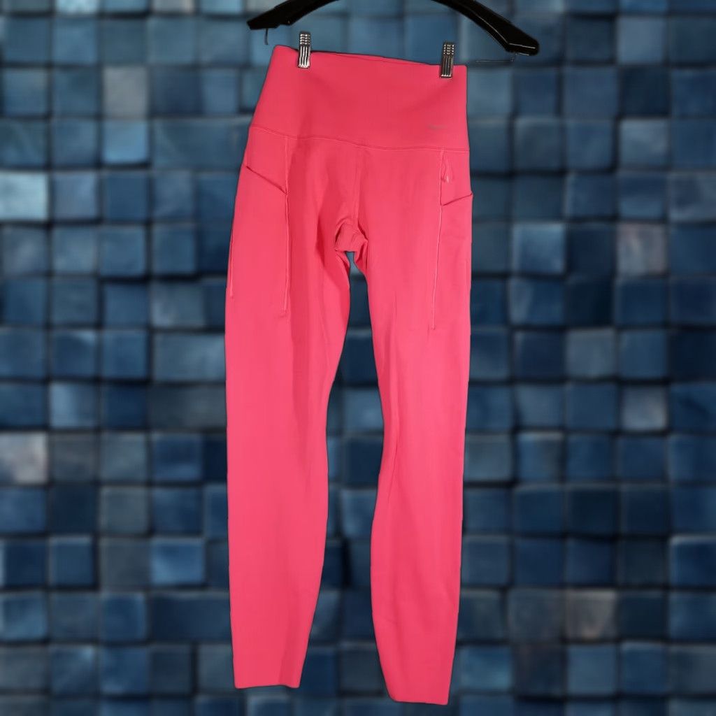 Nike VINTAGE Nike Women Leggings Cropped Tapered Activewear Small Pink Nike Dri-FIT 90s Womens Size 28" / US 6 / IT 42 - 1 Thumbnail