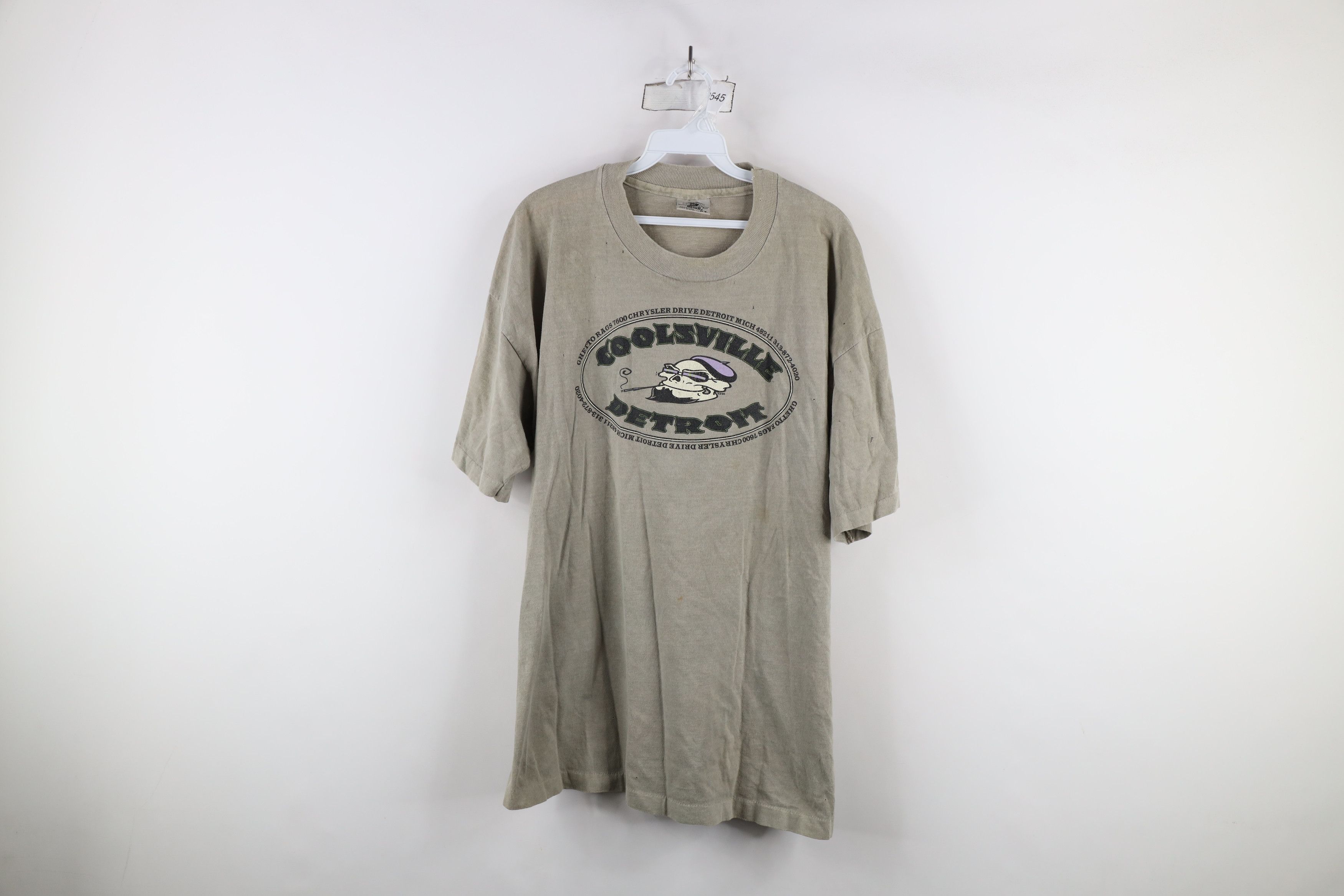 Vintage Vintage 90s Streetwear Detroit Ghetto Rags T-Shirt USA Size US XL / EU 56 / 4 - 1 Thumbnail