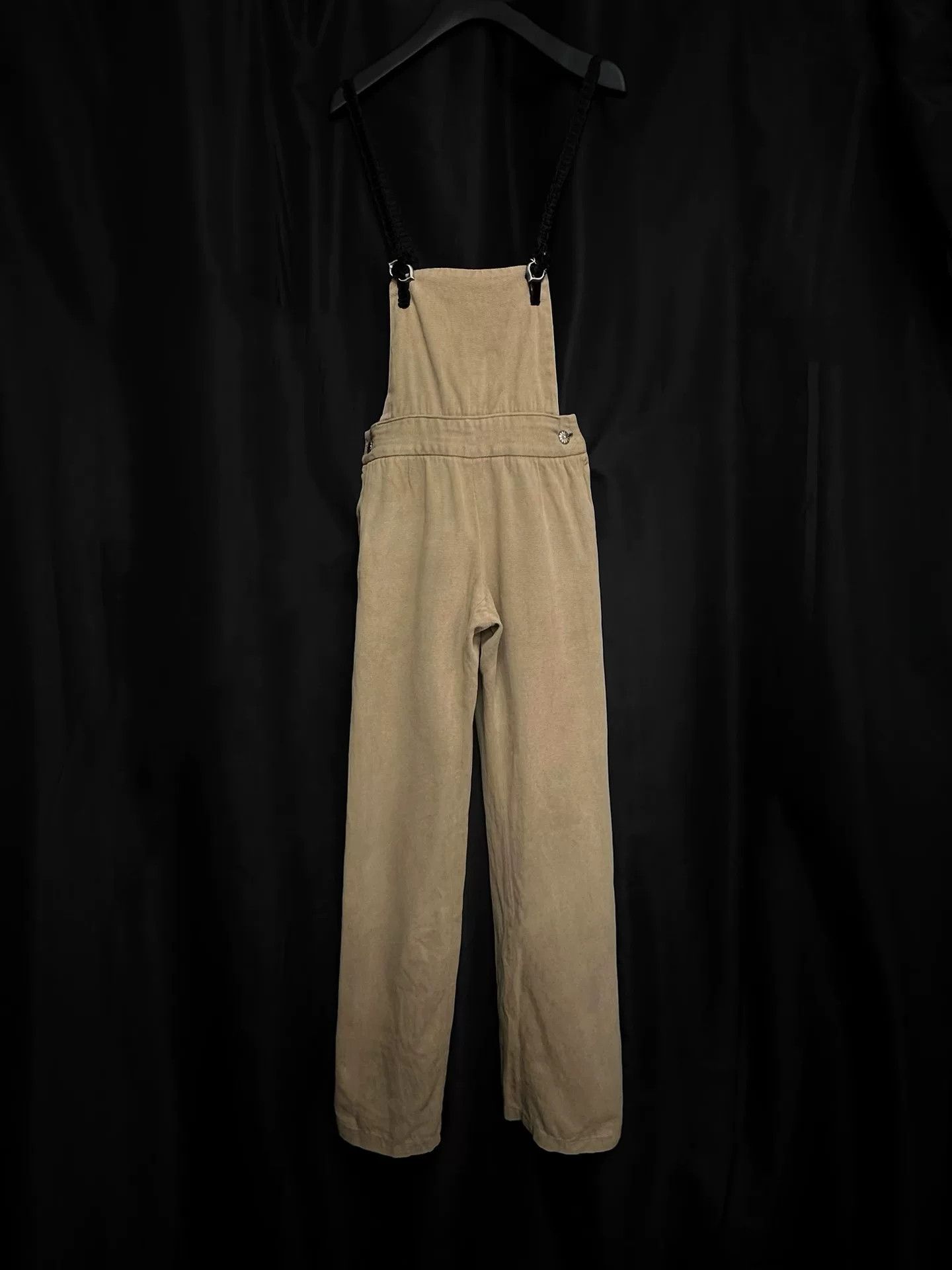 Geoffrey B. Small beige velvet overalls with silver buckles Size US 31 - 1 Thumbnail