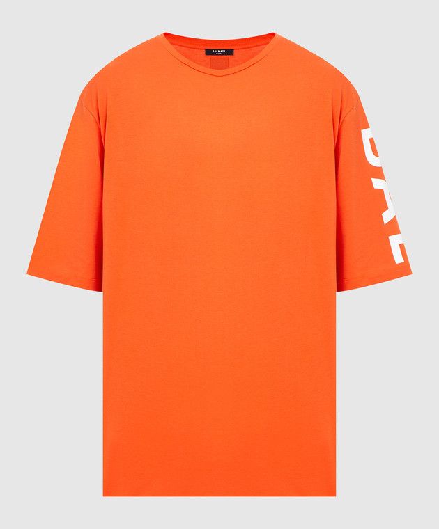 Balmain o1y0426 Logo Crewneck T-Shirt in Tomato Red Size US M / EU 48-50 / 2 - 1 Thumbnail