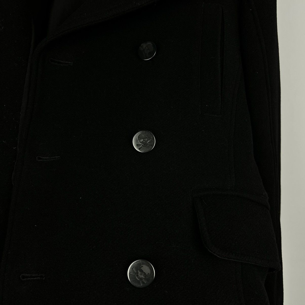 Japanese Brand × SSUR SSUR made in Japan black wool pea coat skull buttons Size US L / EU 52-54 / 3 - 6 Thumbnail