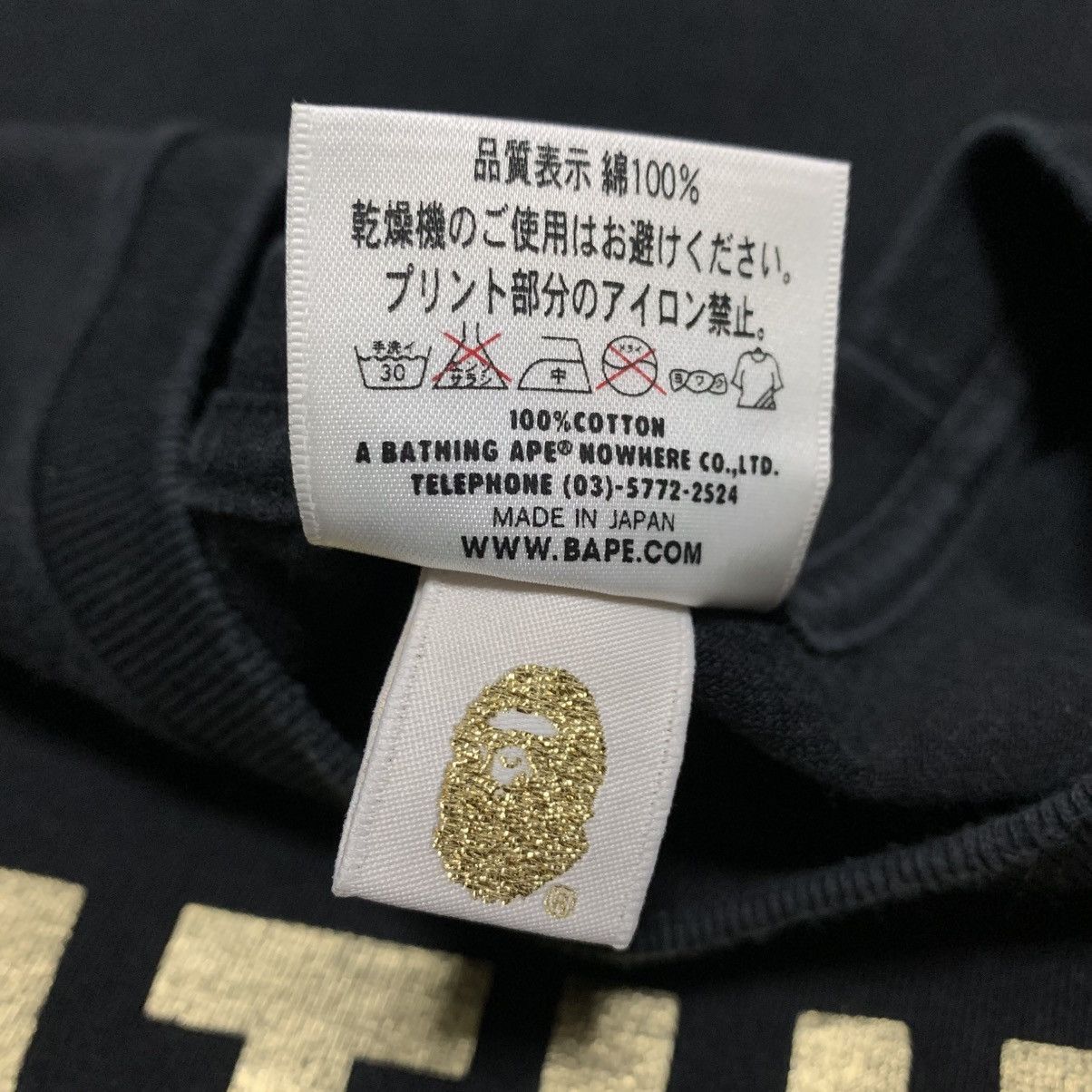 Bape Bape Medium Gold Bathing Ape Black Tee A Bathing Ape Size US M / EU 48-50 / 2 - 6 Thumbnail