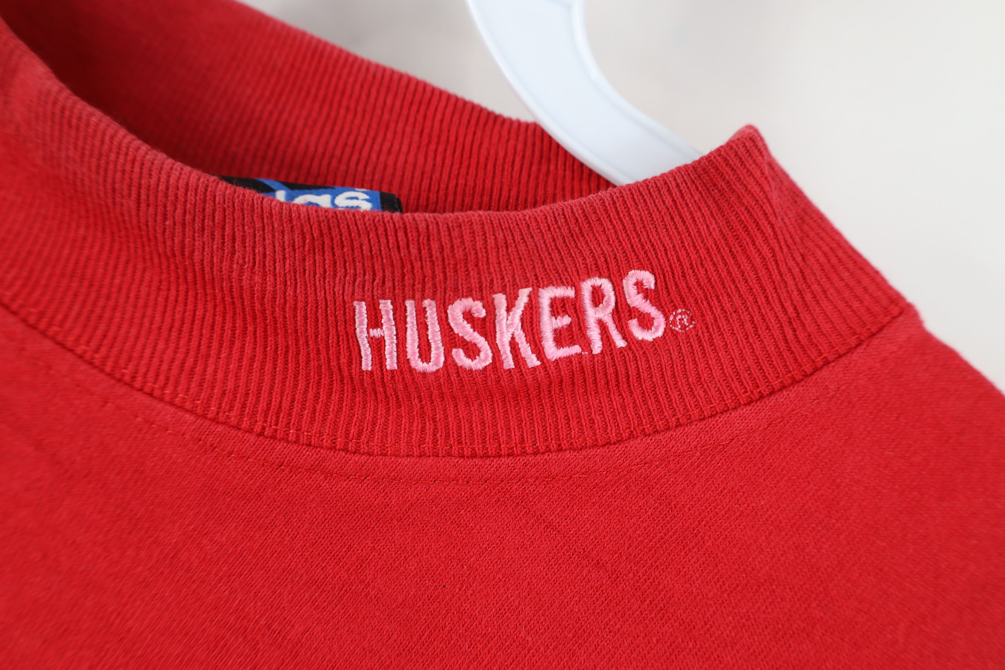Adidas Vintage 90s Adidas Nebraska Mock Neck Long Sleeve T-Shirt Size US XL / EU 56 / 4 - 5 Thumbnail