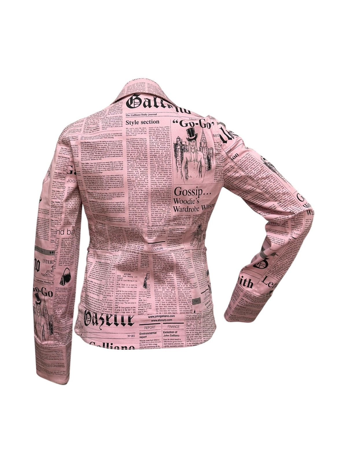 John Galliano JOHN GALLIANO Spring Summer 2005 Newspaper Print Jacket Size S / US 4 / IT 40 - 2 Thumbnail