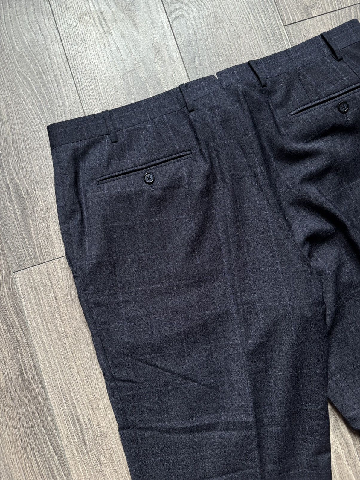 Corneliani Corneliani Dark Blue Wool Windowpane Two-Piece Suit 54R Size 54R - 21 Thumbnail