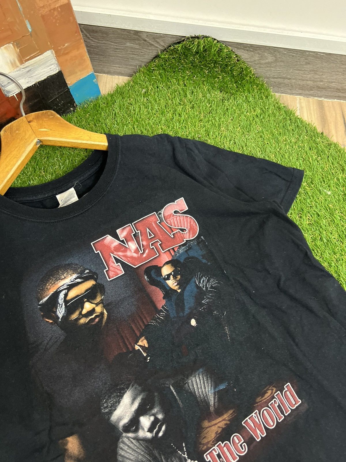 Rap Tees × Vintage Vintage Y2K Nas Gildan T-shirt Size US M / EU 48-50 / 2 - 3 Thumbnail