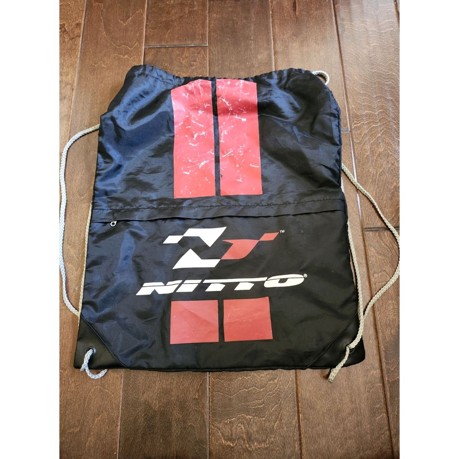 Vintage Nitto Drawstring Backpack Bag Mens Backpack Medium Black Lightweight School Everyday Size ONE SIZE - 2 Thumbnail