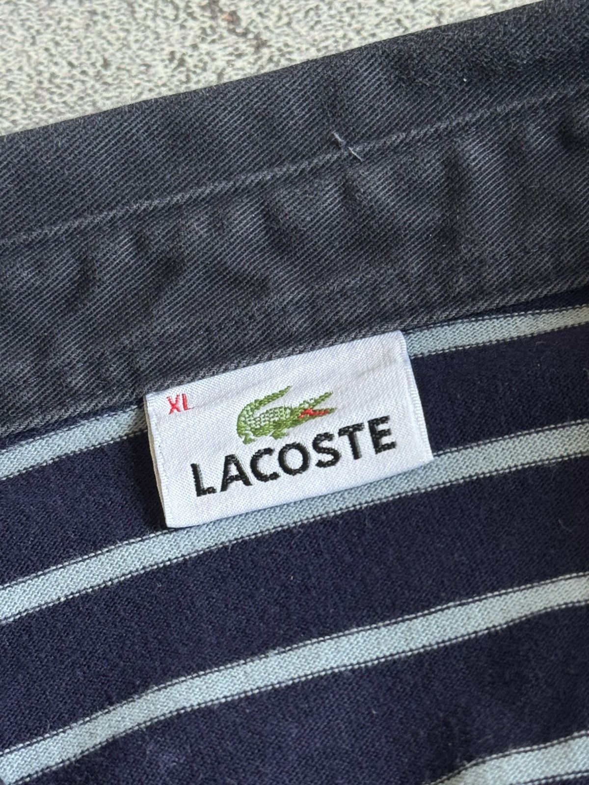 Lacoste × Vintage Lacoste XL striped rugby polo long sleeve sweatshirt jumper Size US XL / EU 56 / 4 - 9 Thumbnail