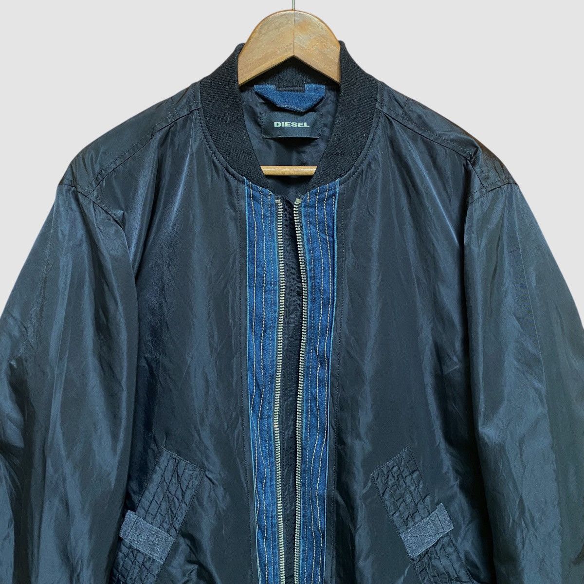 Diesel 💥DIESEL BLACK BIKER BOMBER JACKET Size US XL / EU 56 / 4 - 4 Thumbnail