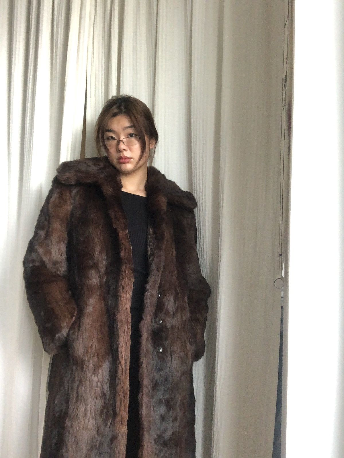 image of Vintage Real Fur Coat Made In Germany in Brown, Women's (Size Small)