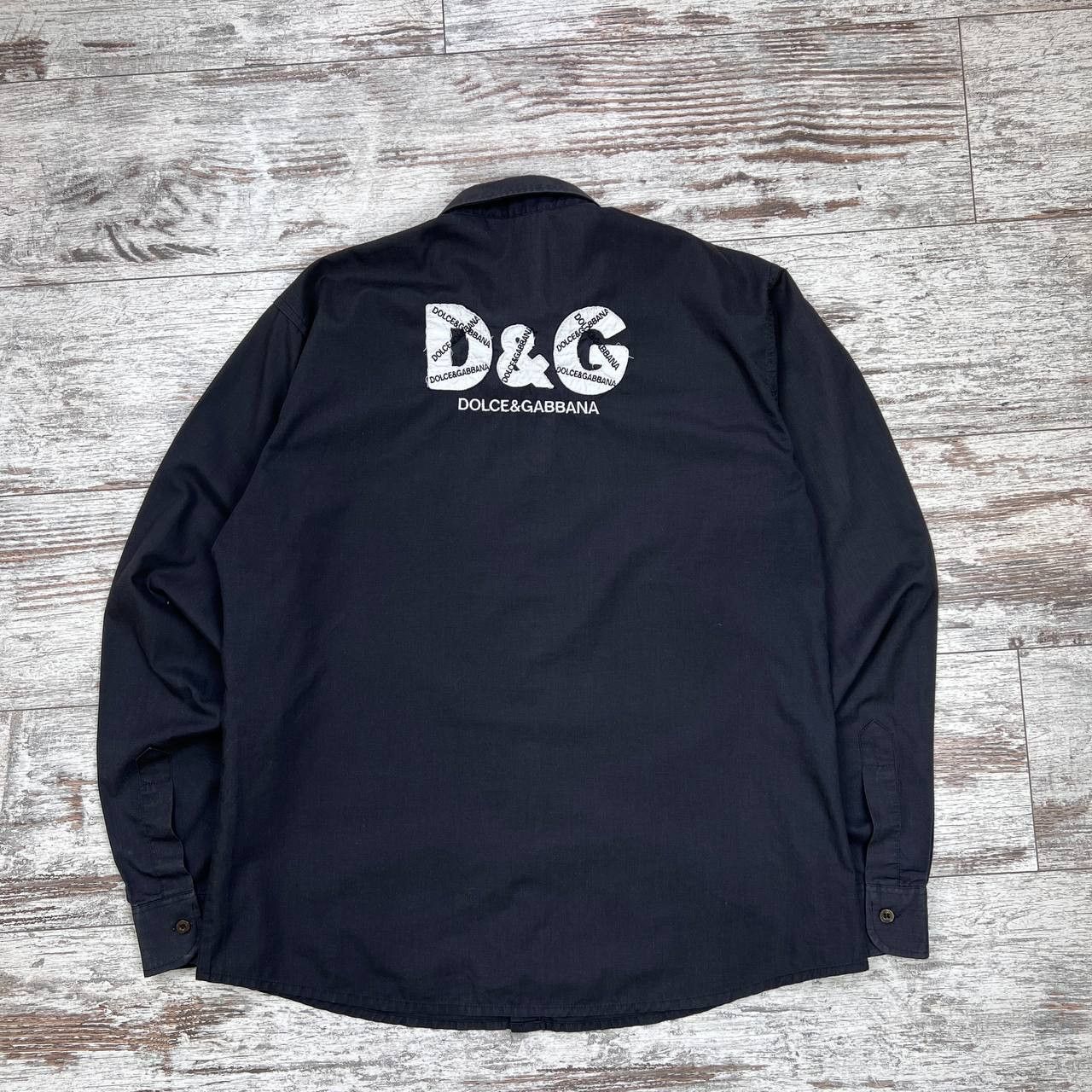 Dolce & Gabbana D&G Men's Black Long Sleeve Shirt Embroidered Logo Size US L / EU 52-54 / 3 - 7 Thumbnail