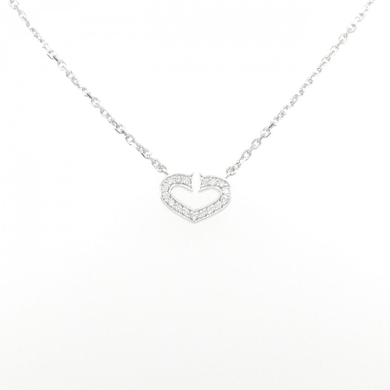 Cartier Cartier C Heart 750 White Gold Diamond Necklace Metal Necklace B7008300 DUTY FREE for USA