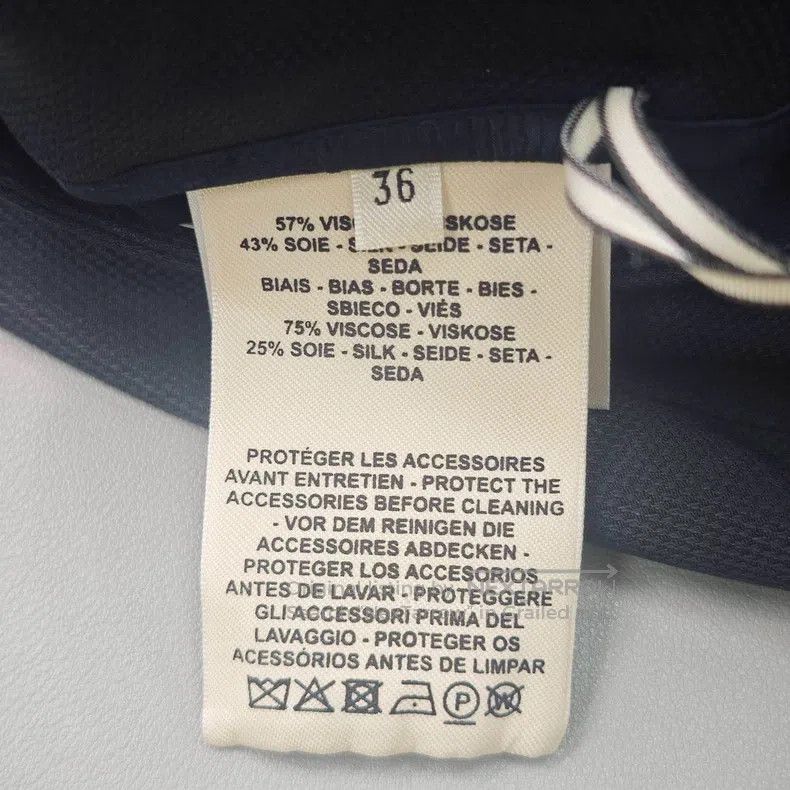 Hermes Hermes Navy Blue Semi-Silk Studs Skirt Size 35" - 6 Thumbnail