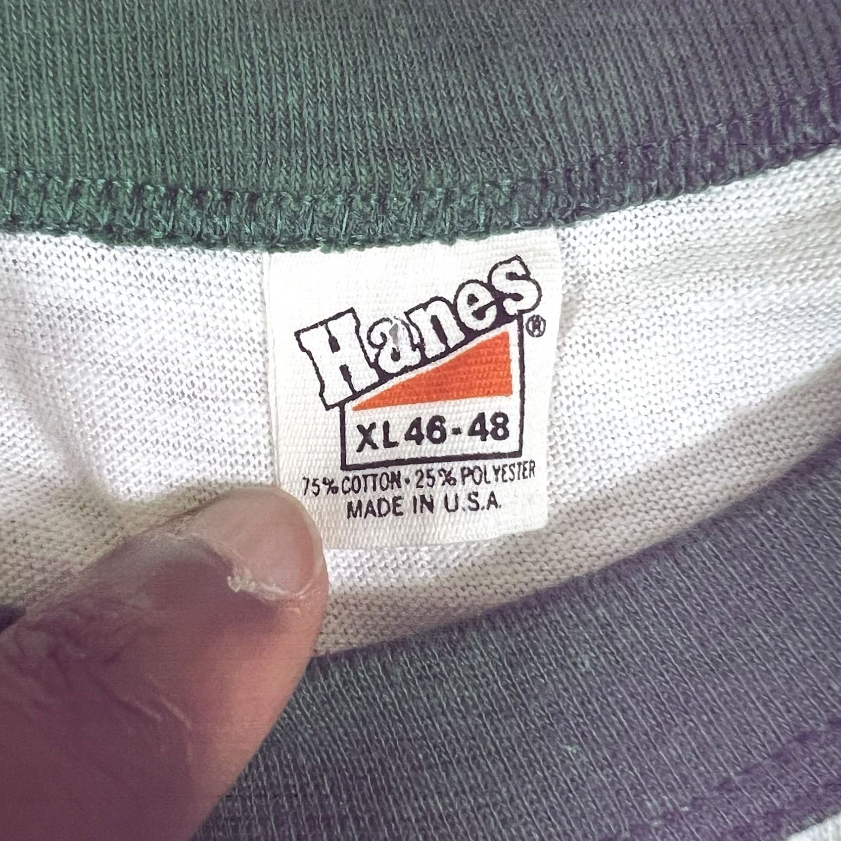 Hanes VINTAGE Hanes Masters Swimming Championship Ringer TShirt XL White Made in USA Mens Size US XL / EU 56 / 4 - 6 Thumbnail