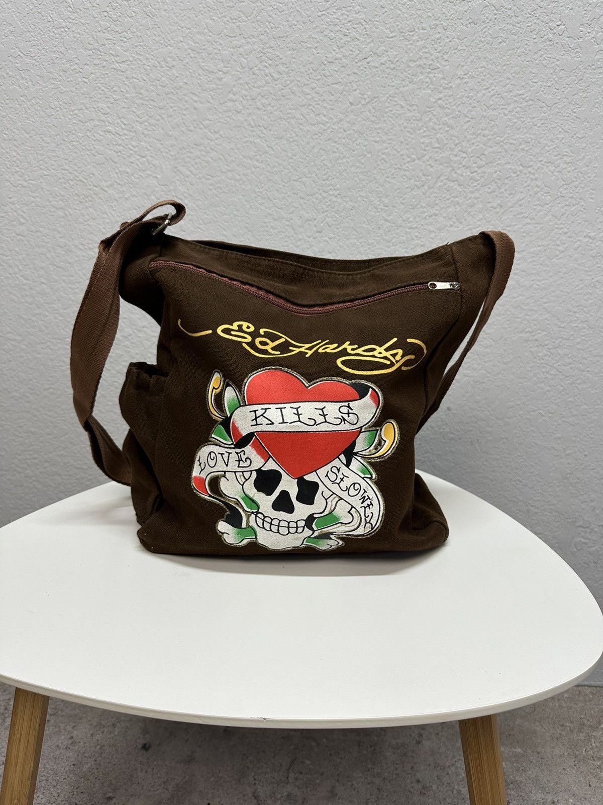 Ed Hardy Vintage Ed Hardy Distressed Shoulder Bag Messenger Archival Size ONE SIZE - 9 Thumbnail