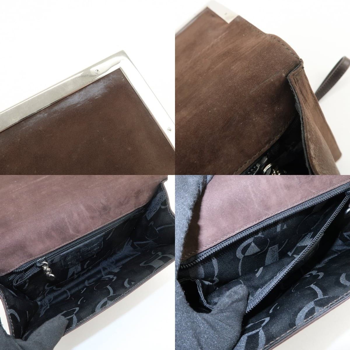 Salvatore Ferragamo Ferragamo Suede Shoulder Bag Brown Size ONE SIZE - 7 Thumbnail