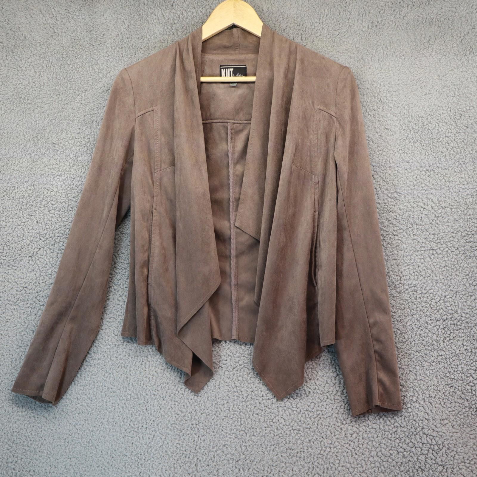 Other KUT Brown Tayanita Faux Suede Jacket OpenFront Draped Medium Size M / US 6-8 / IT 42-44 - 1 Thumbnail