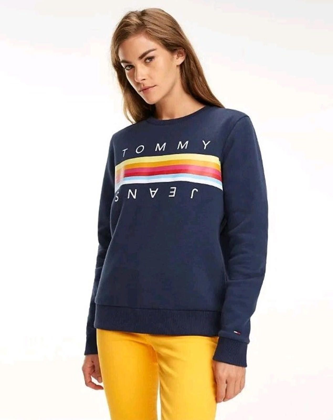 Tommy Hilfiger Vtg Tommy Jeans Womens Pullover Rainbow Sweatshirt Size S/P Size S / US 4 / IT 40 - 1 Thumbnail
