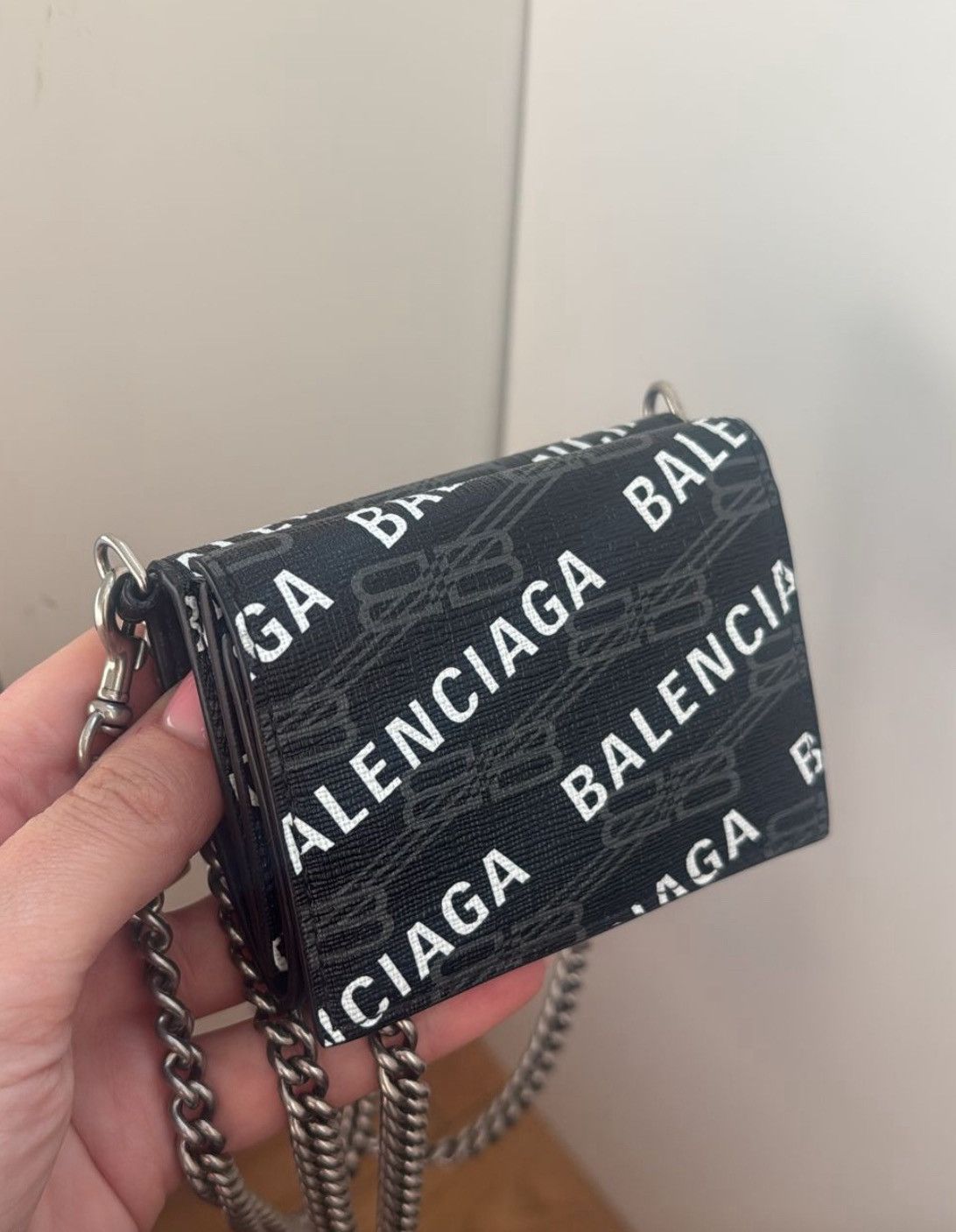 Balenciaga Cash Mini Wallet on Chain in BB Monogram Folding Wallet Size ONE SIZE - 1 Thumbnail