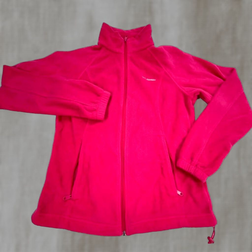 Pinko VINTAGE Columbia Jacket Women M Pink Fleece Full Zip Embroidered Logo Zipper Short Length All Seasons Size M / US 6-8 / IT 42-44 - 1 Thumbnail