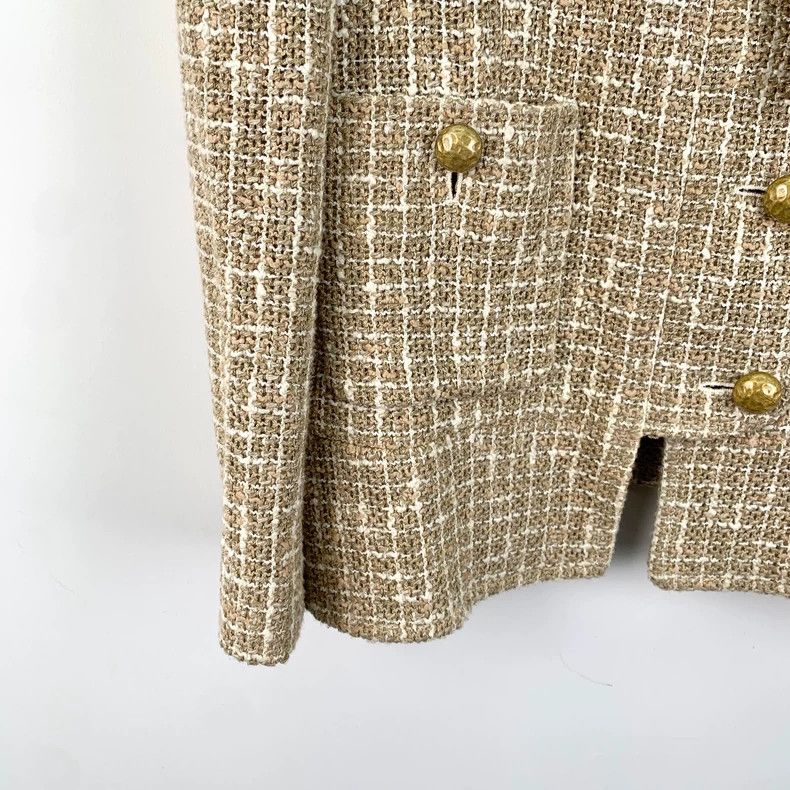 Chanel Chanel Brown stand-up collar cotton long-sleeved braided tw Size M / US 6-8 / IT 42-44 - 4 Thumbnail
