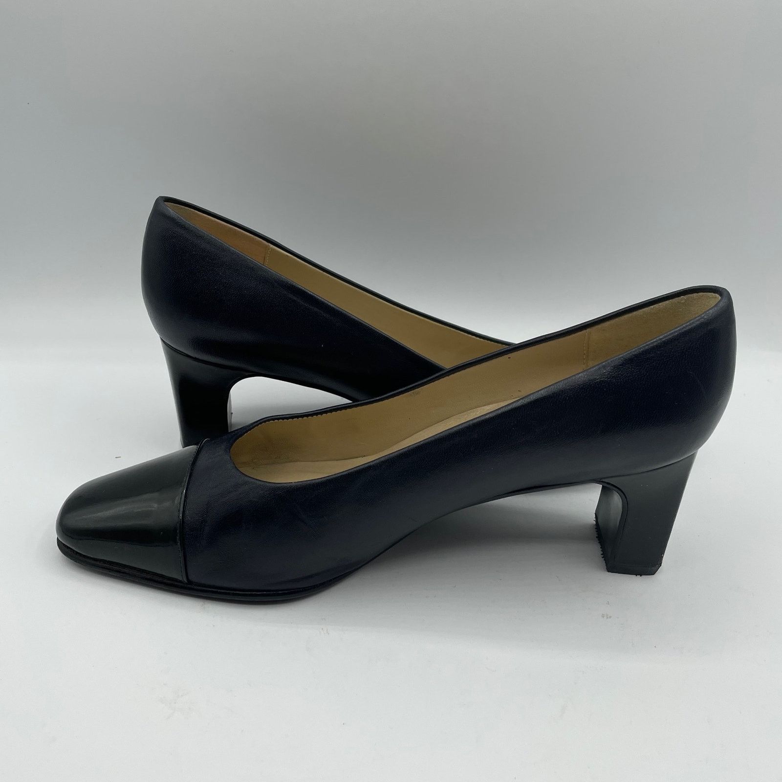 Etienne Aigner Etienne Aigner Strada Black Leather Patent Pumps Heels 7 Size US 7 / IT 37 - 6 Thumbnail