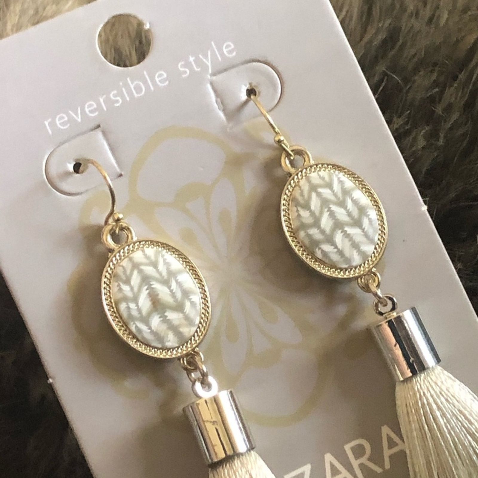 Handmade Jilzarah handmade clay reversible tassel earrings Size ONE SIZE - 2 Thumbnail