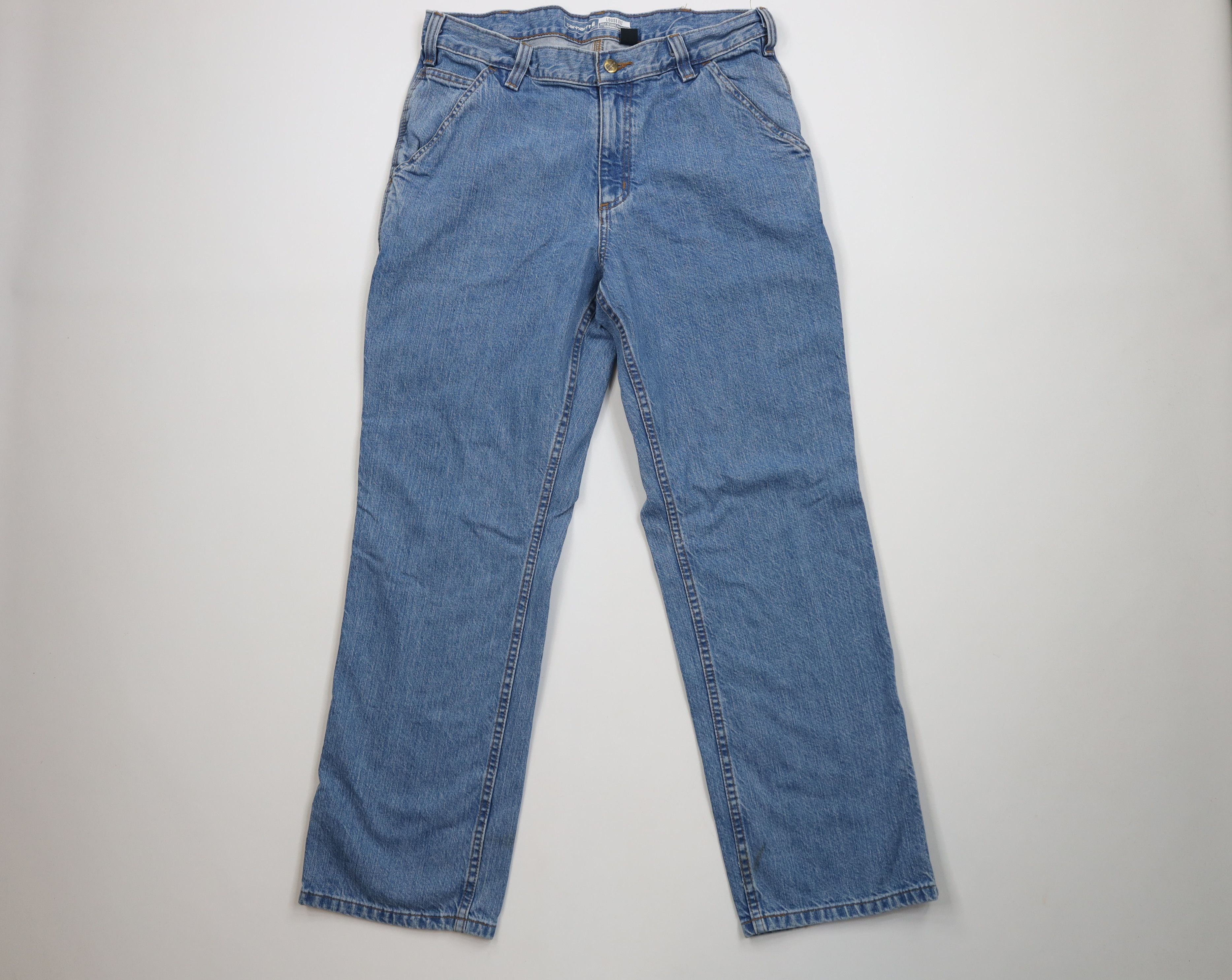 Carhartt Vintage Y2K Carhartt Spell Loose Fit Denim Jeans Blue Cotton Size US 33 - 1 Thumbnail