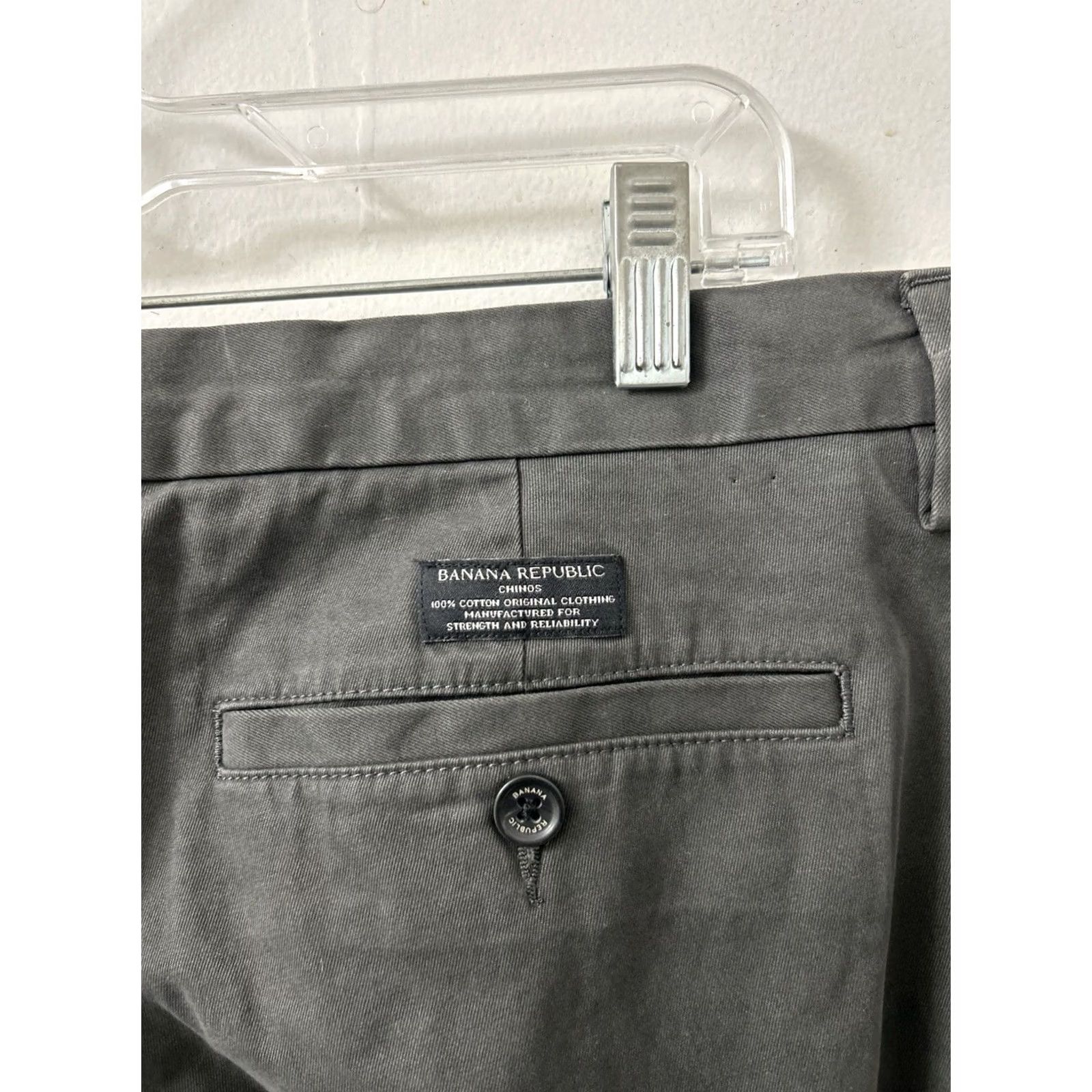 Banana Republic VINTAGE Banana Republic Gavin Chino Pants Mens 36x36 Dark Gray Straight Leg Cotton NWT Size US 36 / EU 52 - 6 Thumbnail