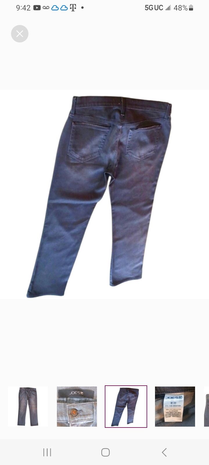 Joe's JOE'S JEANS Brixton Grey Jeans Size US 34 / EU 50 - 3 Thumbnail