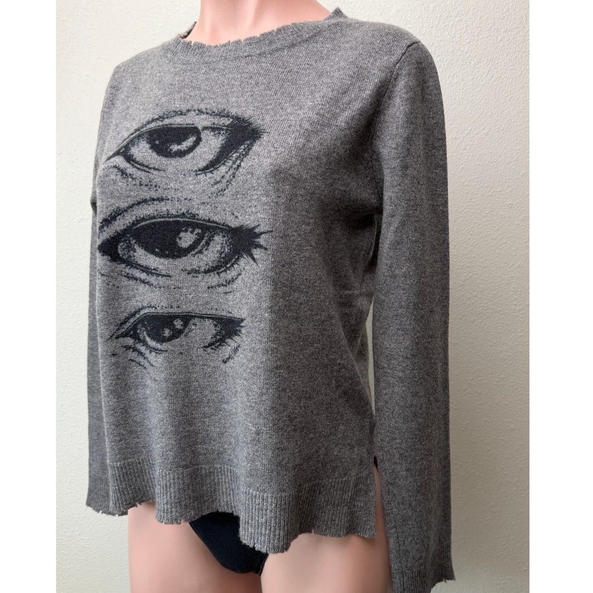 Other Artelier Nicole Miller Cashmere Eye Sweater Women P Gray Size S / US 4 / IT 40 - 2 Thumbnail
