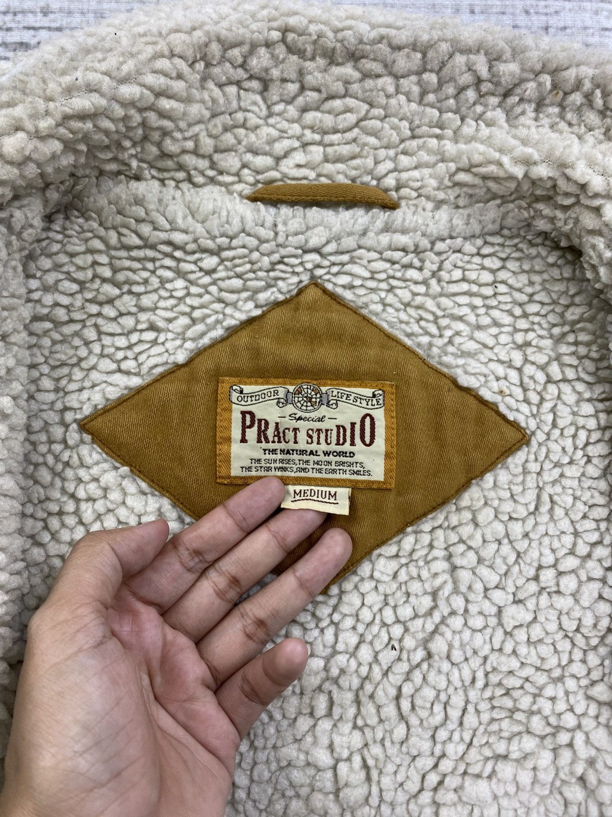 Japanese Brand × Vintage Vintage Pract Studio Suede Leather Lined Sherpa Jacket Size US L / EU 52-54 / 3 - 10 Thumbnail