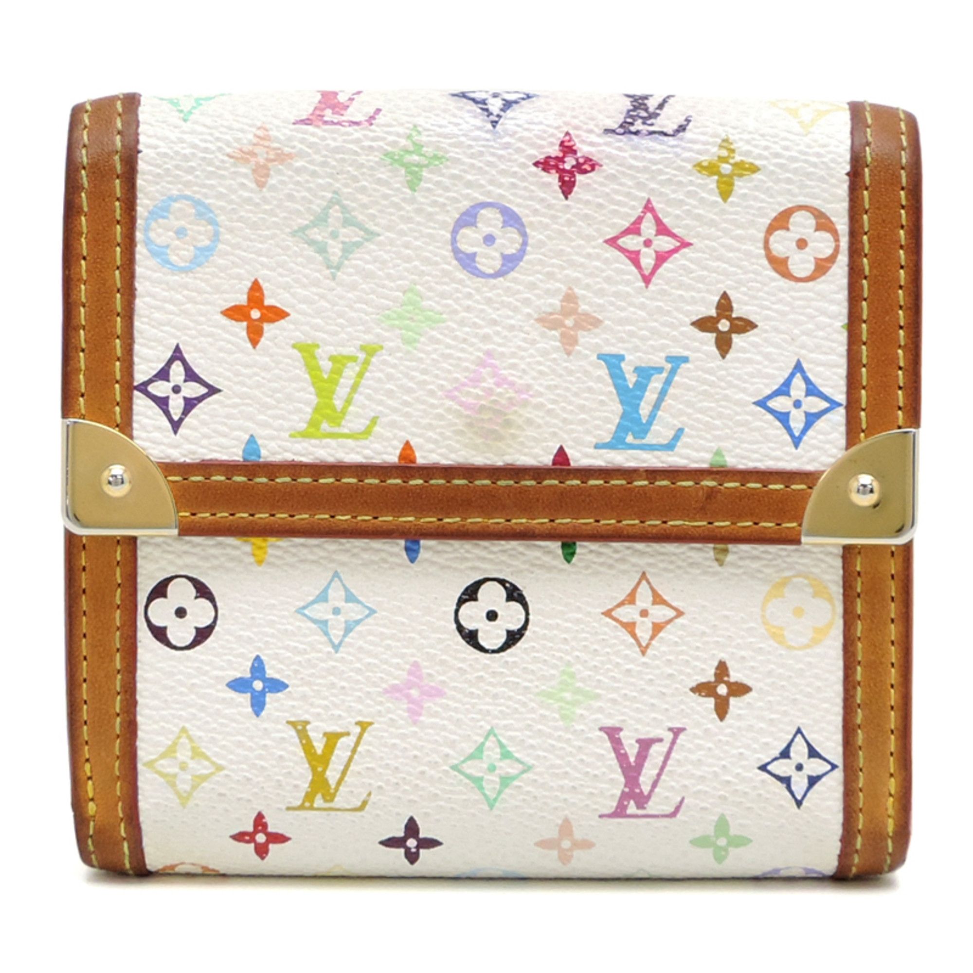 Louis Vuitton Louis Vuitton Porte-Monnaie Bi-fold Wallet M92983 (Discontinued) Monogram Multicolore Blanc (White) for Men and Women Size ONE SIZE - 1 Thumbnail