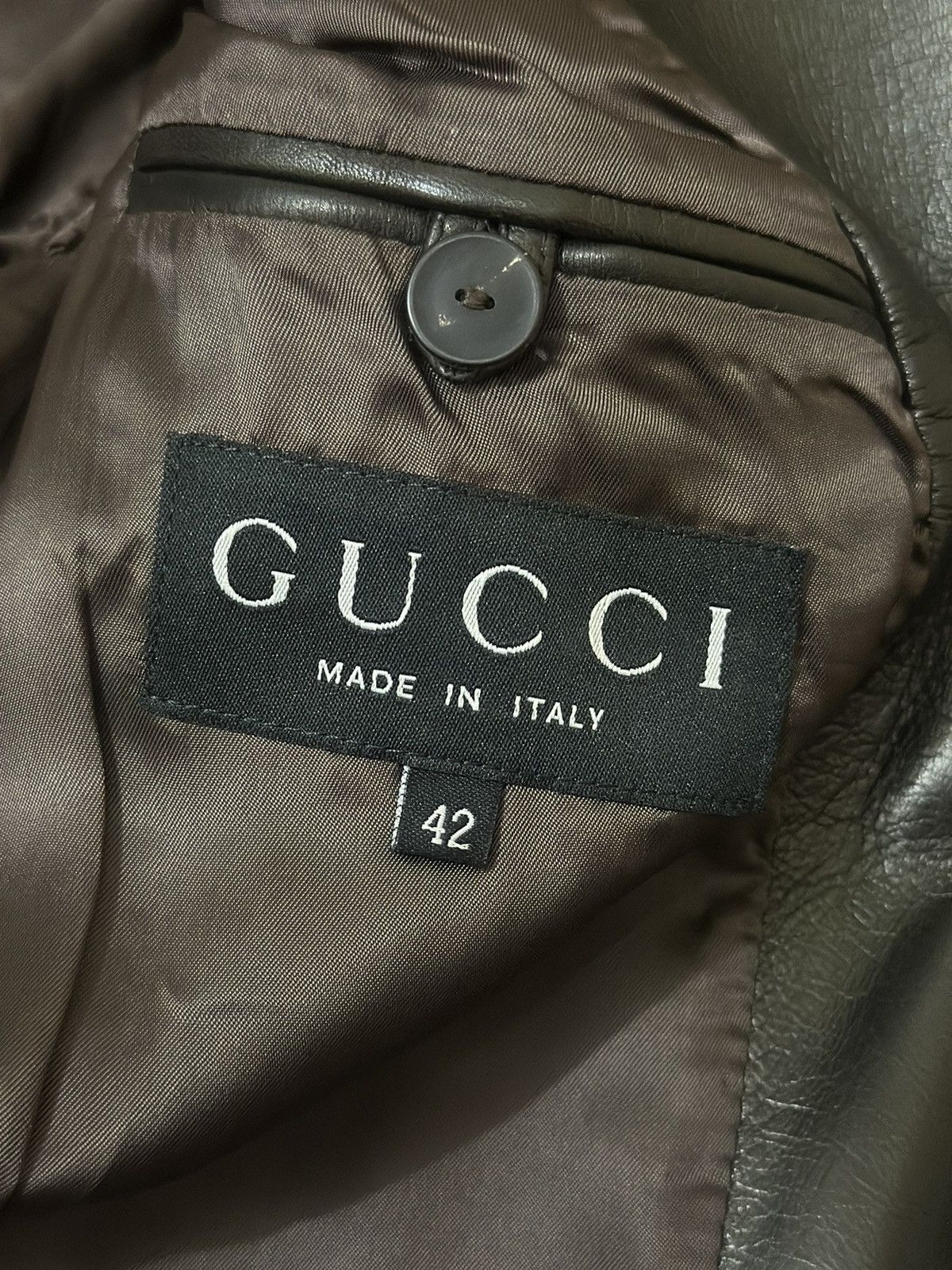 Gucci Gucci By Tom ford 1997 Flared Sleeve - Leather Jacket Size M / US 6-8 / IT 42-44 - 13 Thumbnail