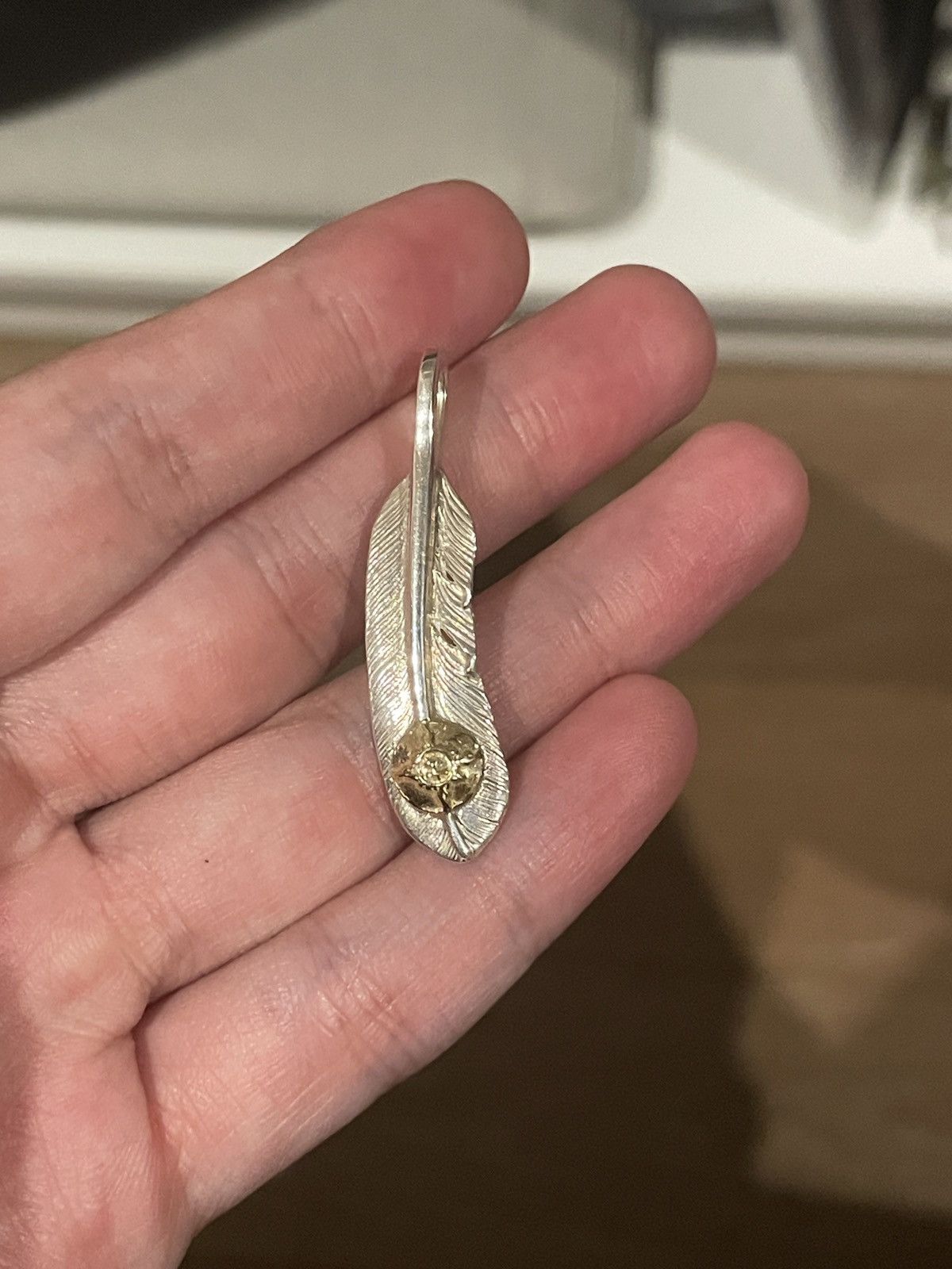 First Arrow's First Arrow's "Sunburst Small Feather" Silver Pendant Size ONE SIZE - 3 Thumbnail