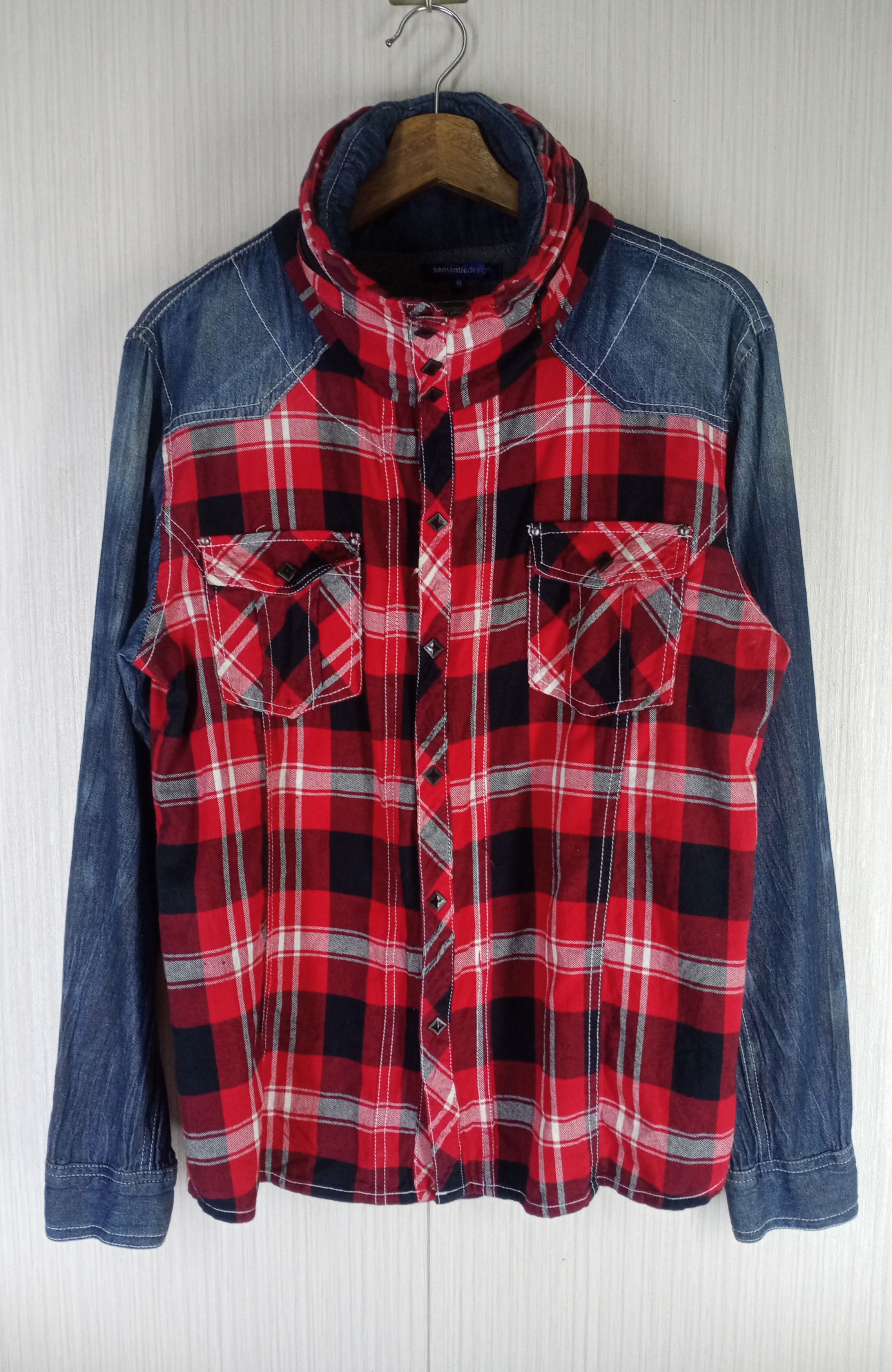 semanticdesign Rare Semantic Design Punk Style Double Collar Western Shirt Size US M / EU 48-50 / 2 - 3 Thumbnail