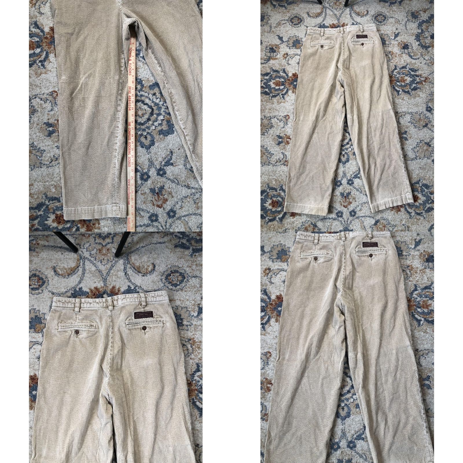 Abercrombie & Fitch VINTAGE Abercrombie & Fitch Corduroy Pants Mens 34x30 Khaki Zip Fly Chino Straight Pockets Beige 85% Cotton 15% Polyester Mens pants Size US 34 / EU 50 - 8 Thumbnail