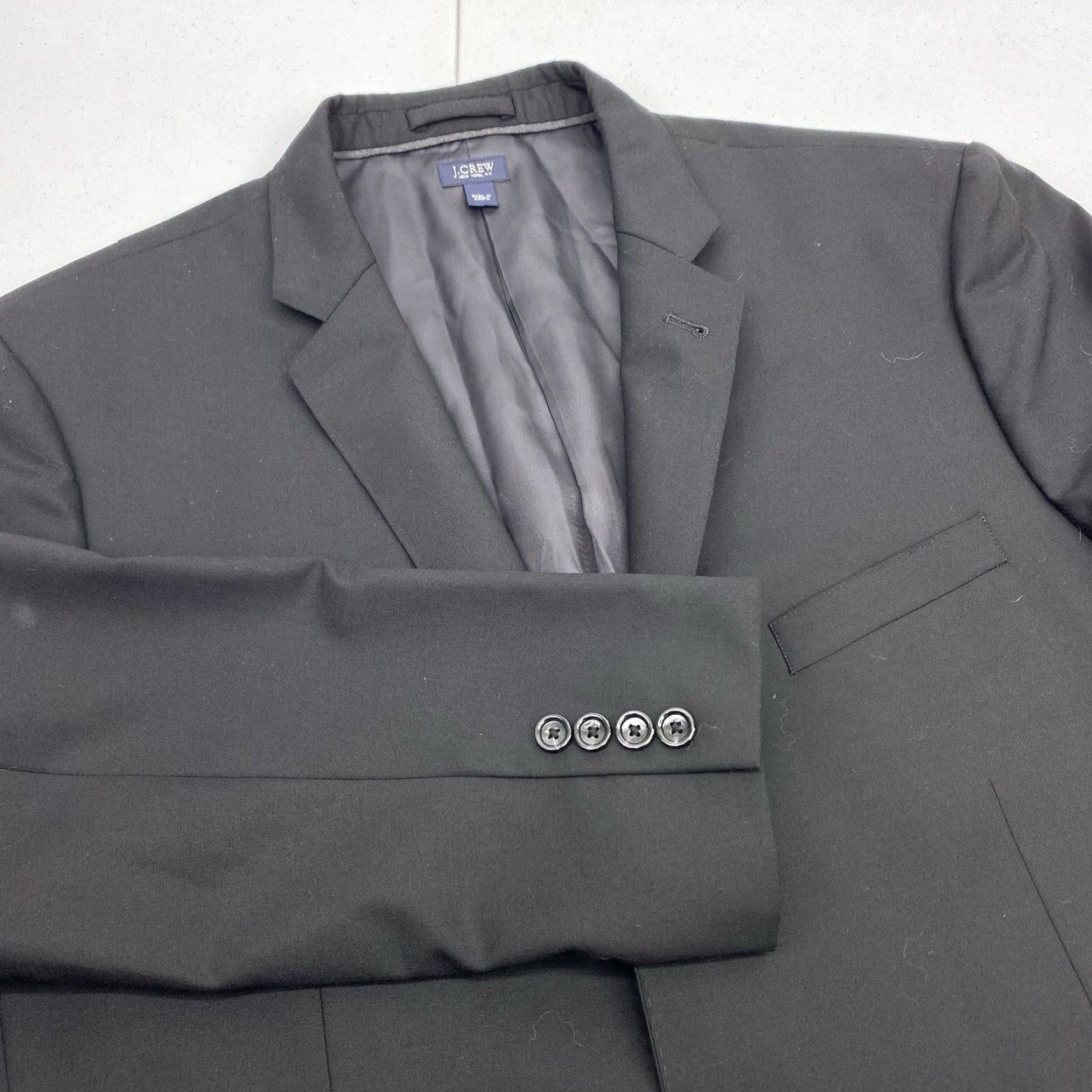 J.Crew J. Crew Blazer Men 46L Sport Coat Single-Breasted Two-Button Notch Lapel Wool Fleece Black Regular Jacket Shirt? Size 46R - 2 Thumbnail