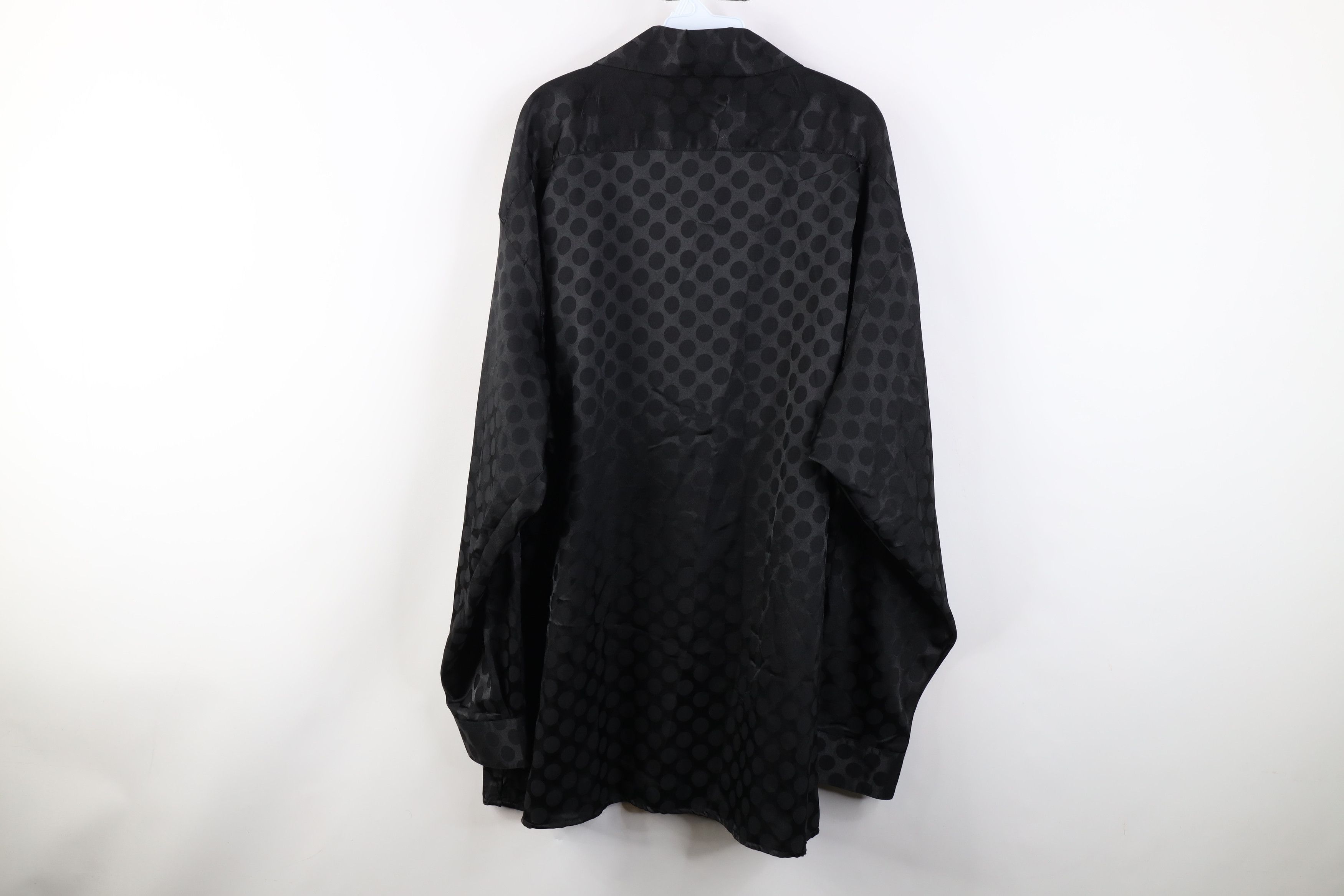 Vintage Vintage 90s Y2K Streetwear Polka Dot Button Shirt Black Size US XXL / EU 58 / 5 - 12 Thumbnail