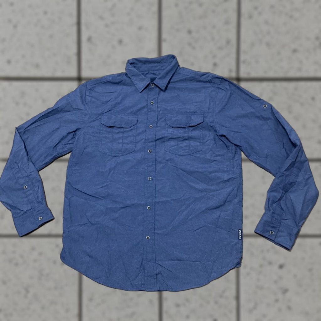Prana PRANA Hiking Shirt Men L Blue Roll Sleeve Outdoor Hike Active Performance Men Size US L / EU 52-54 / 3 - 1 Thumbnail