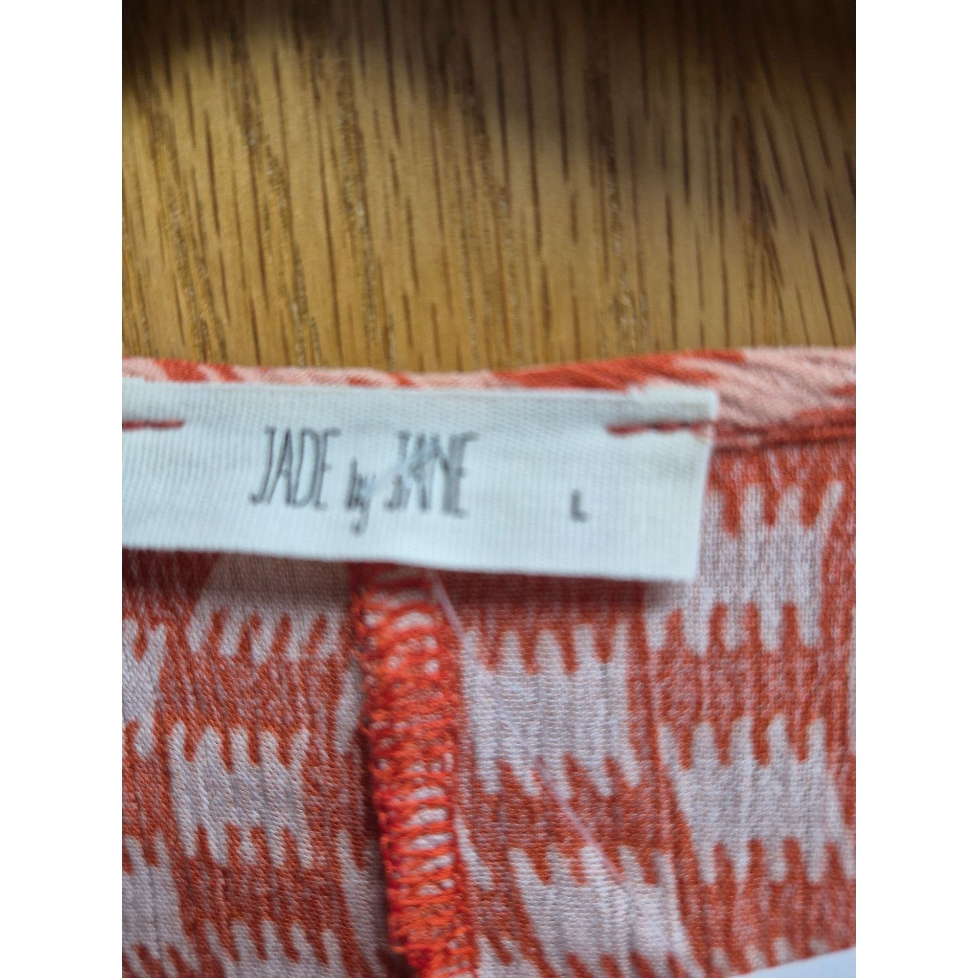 Nike Orange & White Patterned Ruffle Sleeve Top Jade By Jane L 10 Size L / US 10 / IT 46 - 4 Thumbnail