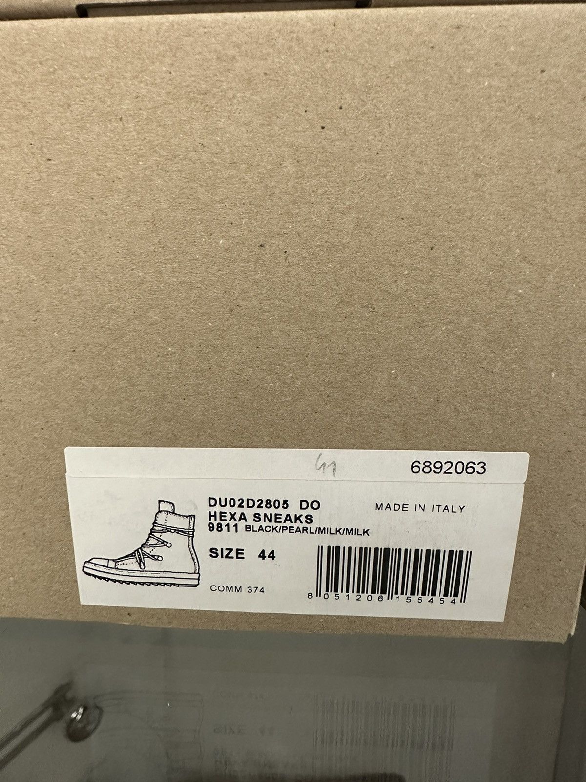 Rick Owens Drkshdw RICK OWENS - DRKSHDW Hexa Sneaker Black Pearl Milk Size US 11 / EU 44 - 6 Thumbnail