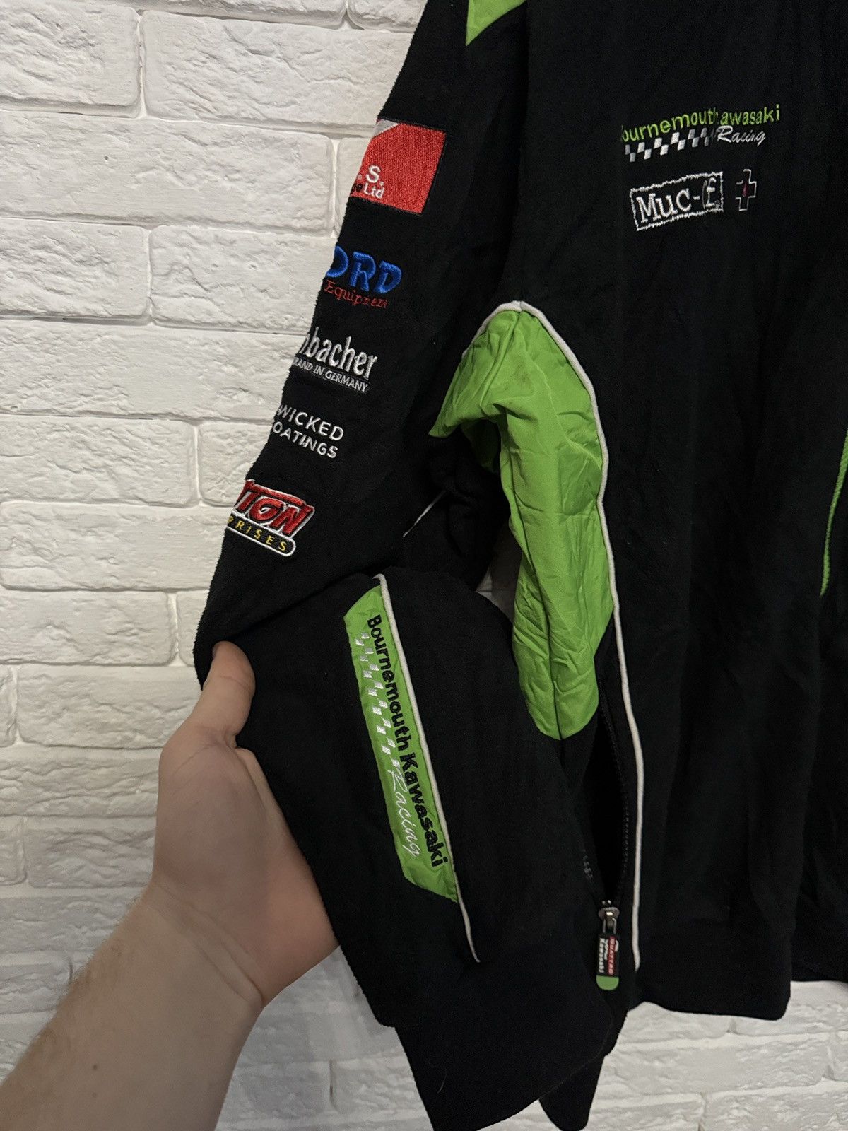 Other Kawasaki Quattro Plant Racing Fleece Bomber Jacket Huge Logo Size US XL / EU 56 / 4 - 5 Thumbnail
