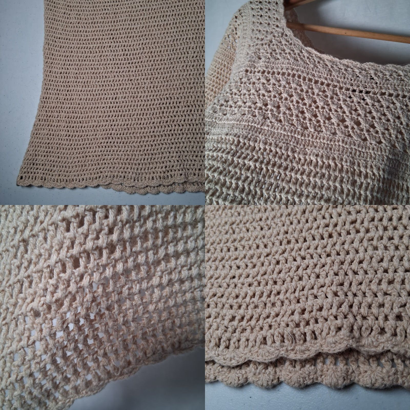 Eddie Bauer Eddie Bauer Hand Crocheted Sweater Shirt XL Tall Linen Cotton Open Knit Tan Size XL / US 12-14 / IT 48-50 - 9 Thumbnail