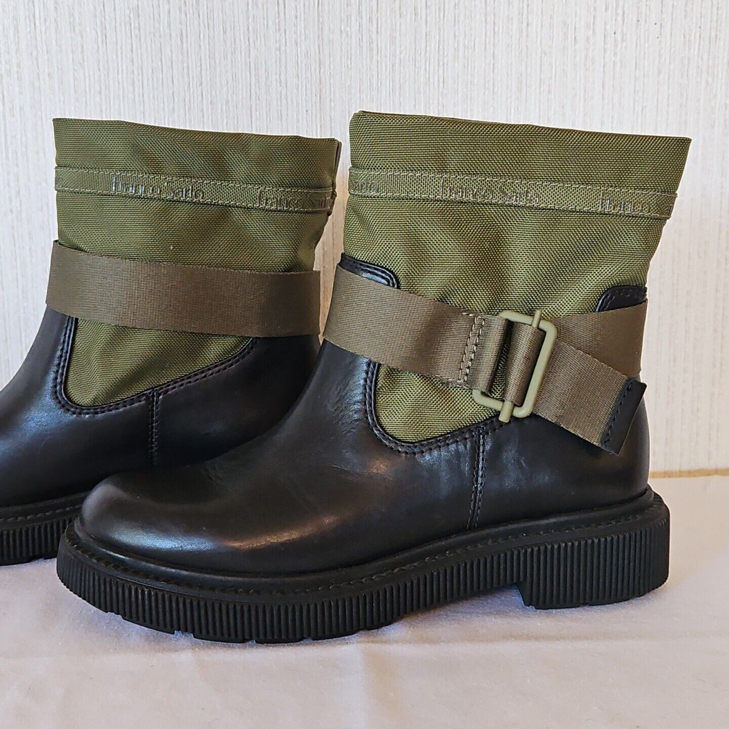 Franco Sarto Franco Sarto Leather Ankle Boots Womens 5 M Green Nylon Jan Size US 5 / IT 35 - 5 Thumbnail