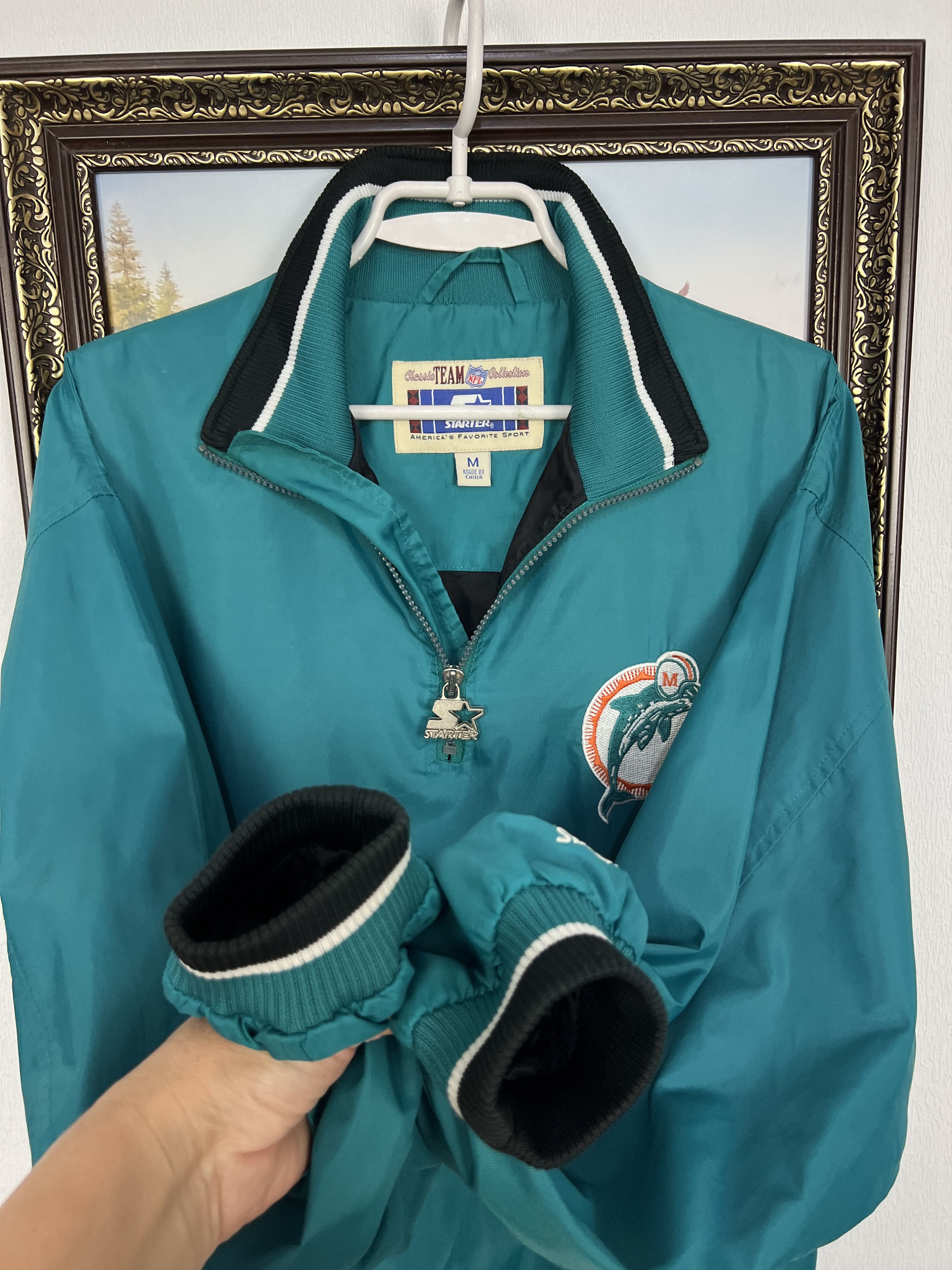 Starter Vintage Starter NFL Miami Dolphins Blue Jacket Mens Bomber Size US M / EU 48-50 / 2 - 7 Thumbnail