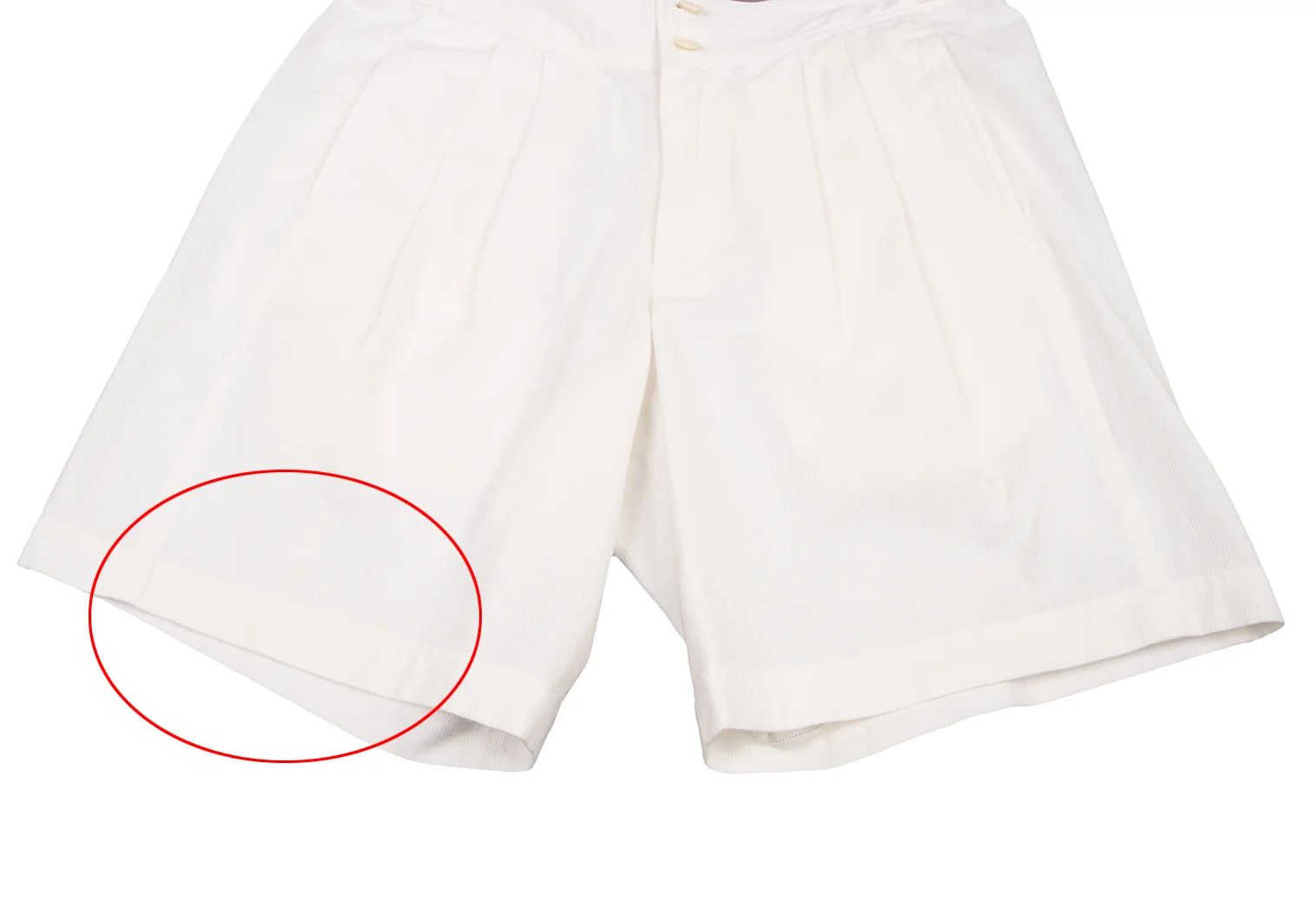 Issey Miyake Cotton Pinstripe Design Side Belt Shorts in Off White Size US 30 / EU 46 - 8 Thumbnail