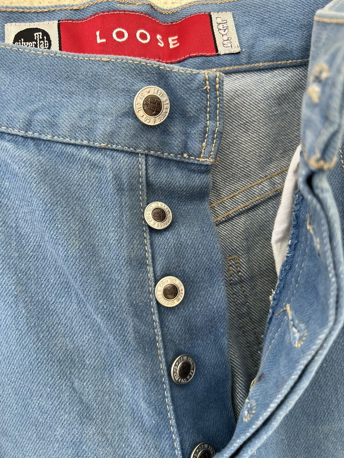 Levi's VTG 90s Levi’s Silvertab Muddy Turquoise Denim Loose Jeans Size US 31 - 7 Thumbnail